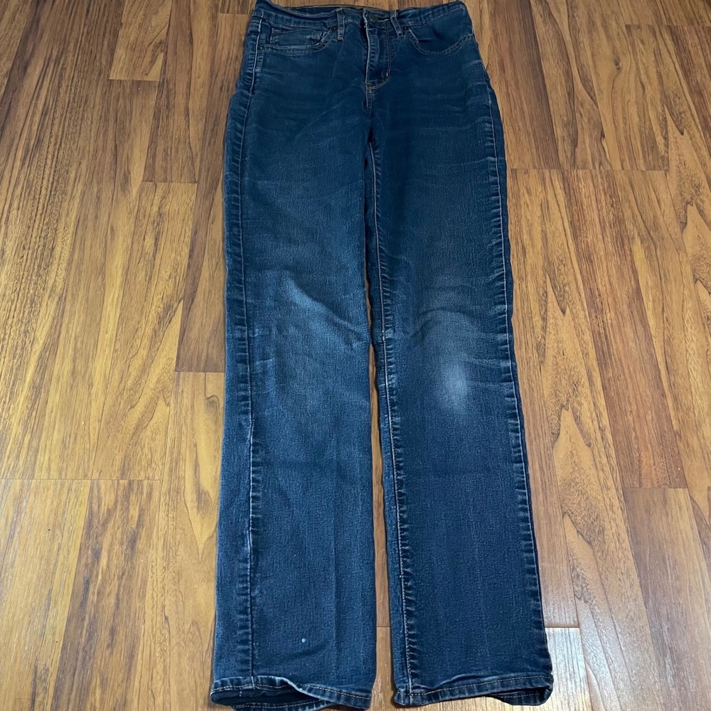 Levis 714 Straight Leg Jeans Womens 27x30 Dark Wash Blue Denim Stretch 188830330